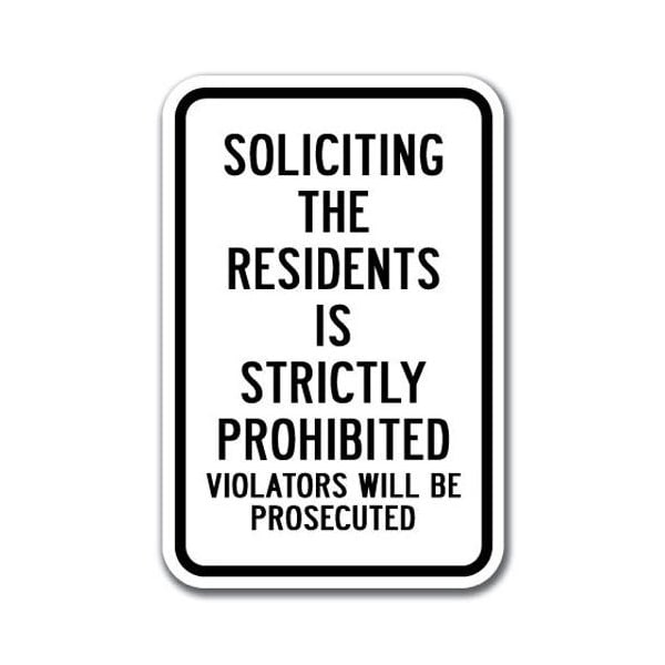 Safety Sign, 12 in Height, Aluminum, 18 in Length, No Solicting - Solic T